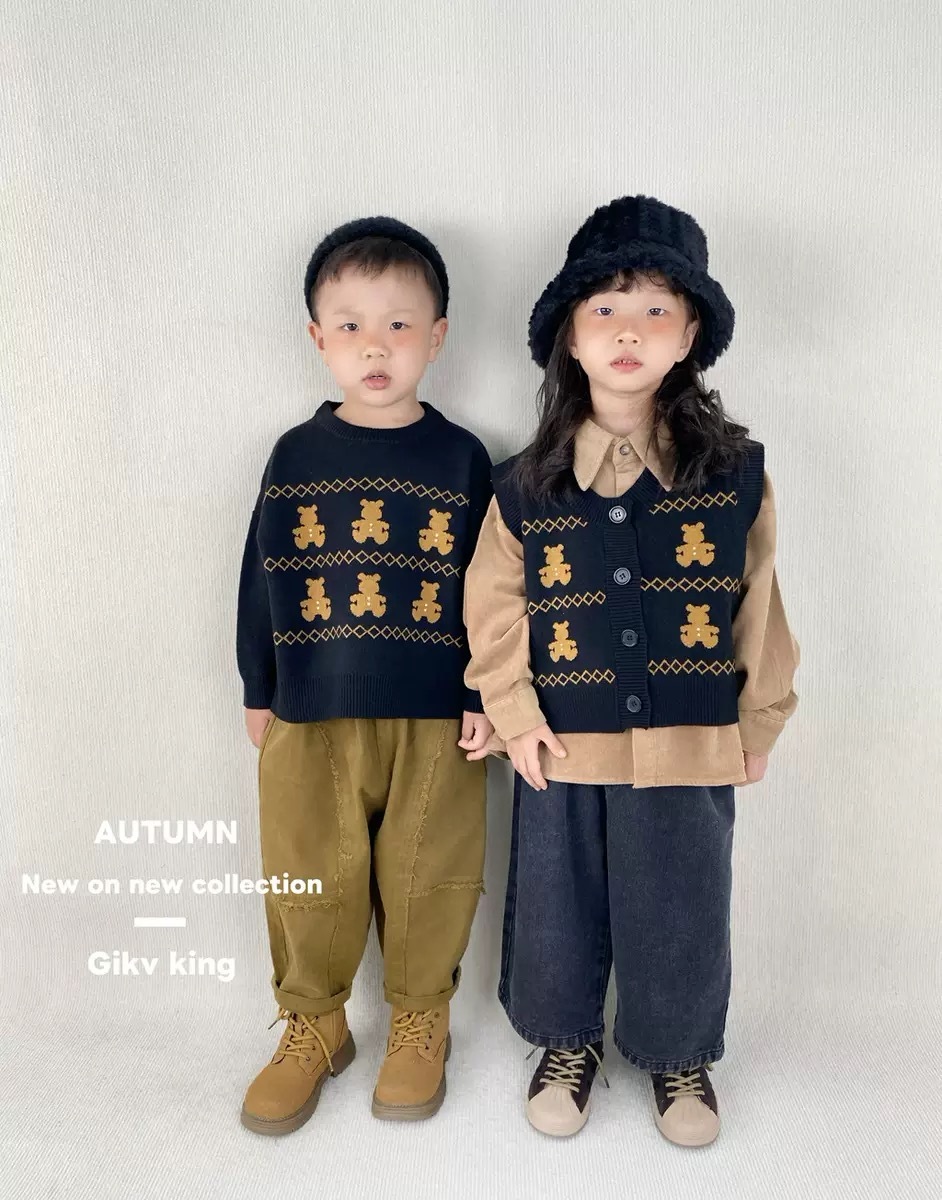 黑色熊熊針織上衣