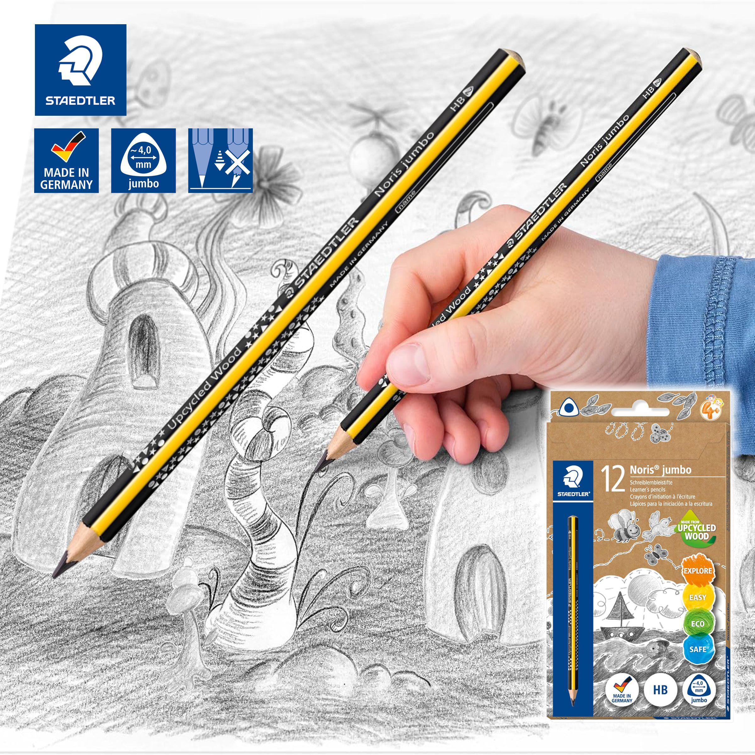 施德樓 - 德國施德樓119-HB珍寶三角特粗鉛筆 4毫米鉛芯 2支裝