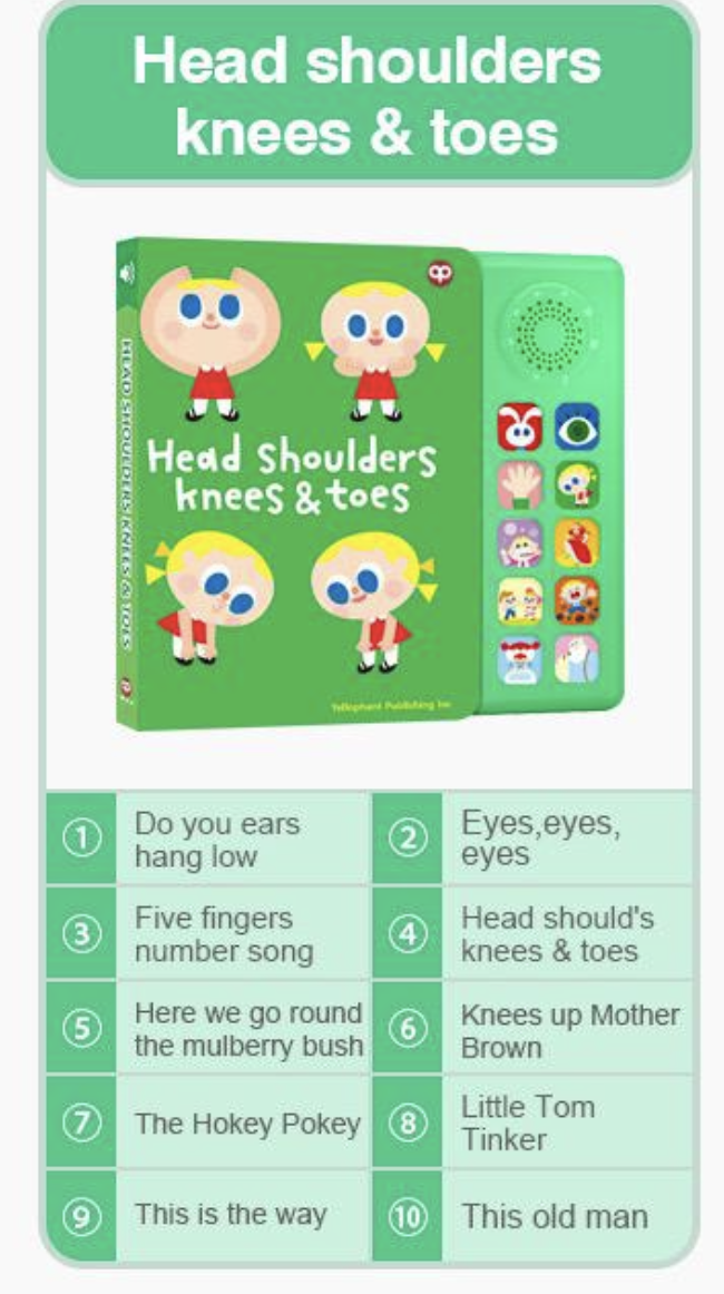 Head Shoulders Knees and Toes 有聲兒歌書