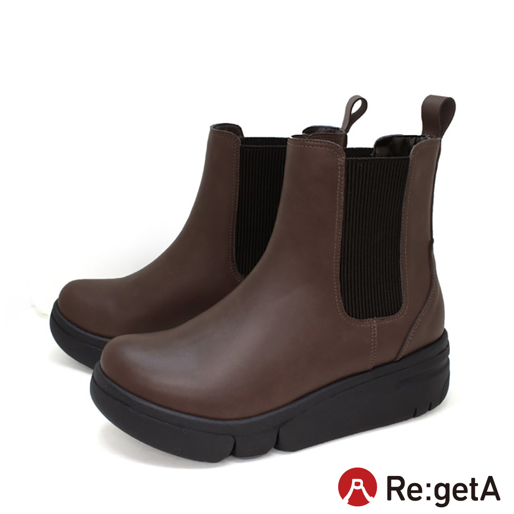 大阪樂步健康鞋Re:getA 輕量經典百搭切爾西短靴RE163C(DBR-深咖啡)