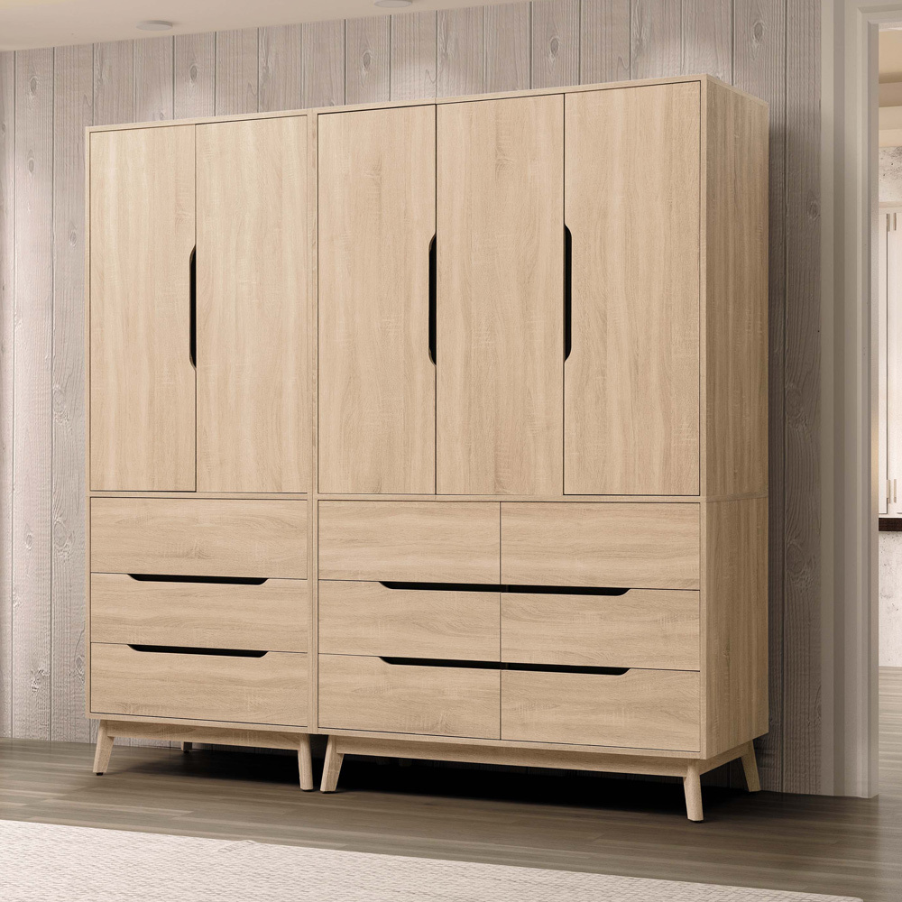 芬特6.7尺多功能收納衣櫃組合(二門三抽+三門六抽)