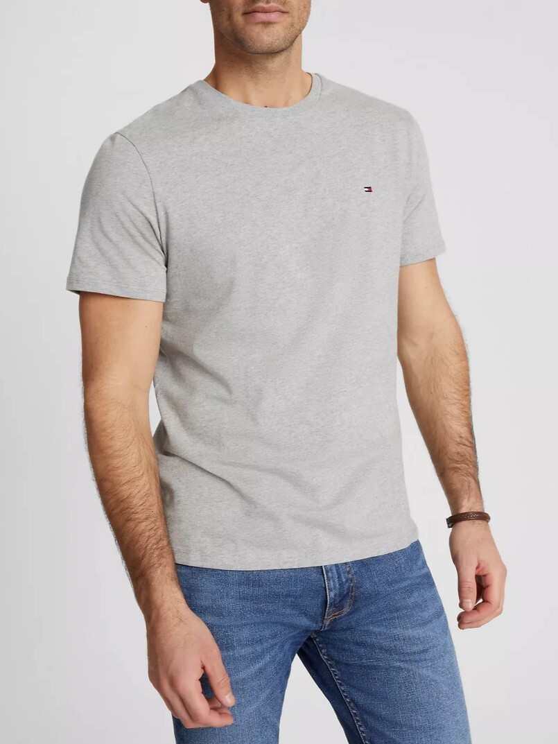 [S] TOMMY HILFIGER ESSENTIAL SOLID T-SHIRT,GREY, 7849808-030 (STH646)