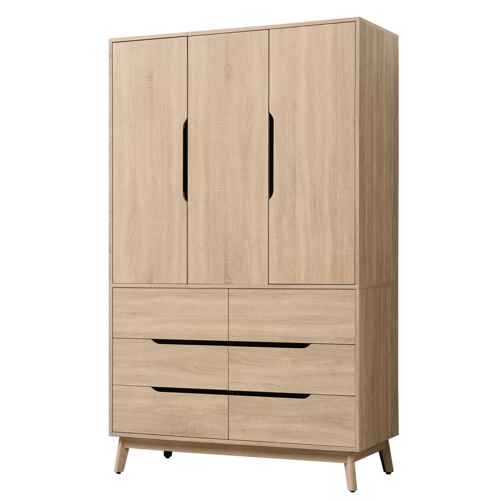 芬特4尺三門六抽衣櫃