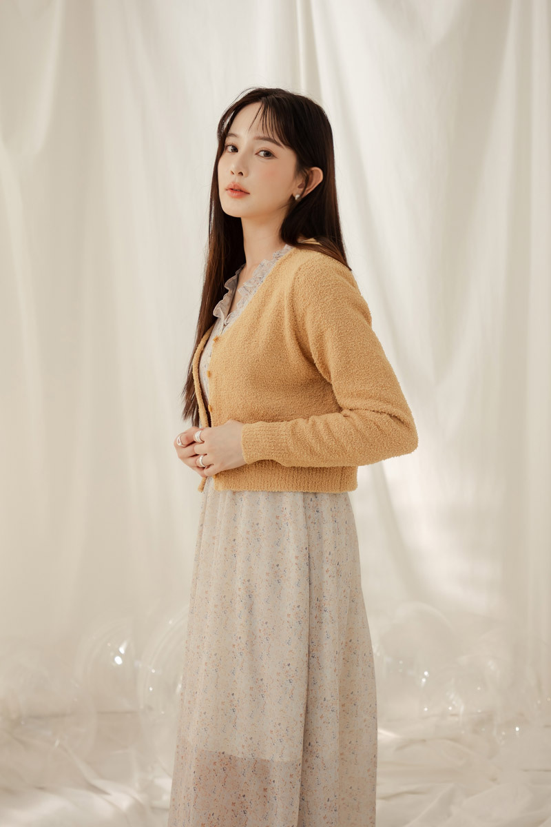 短版毛絨長袖外套