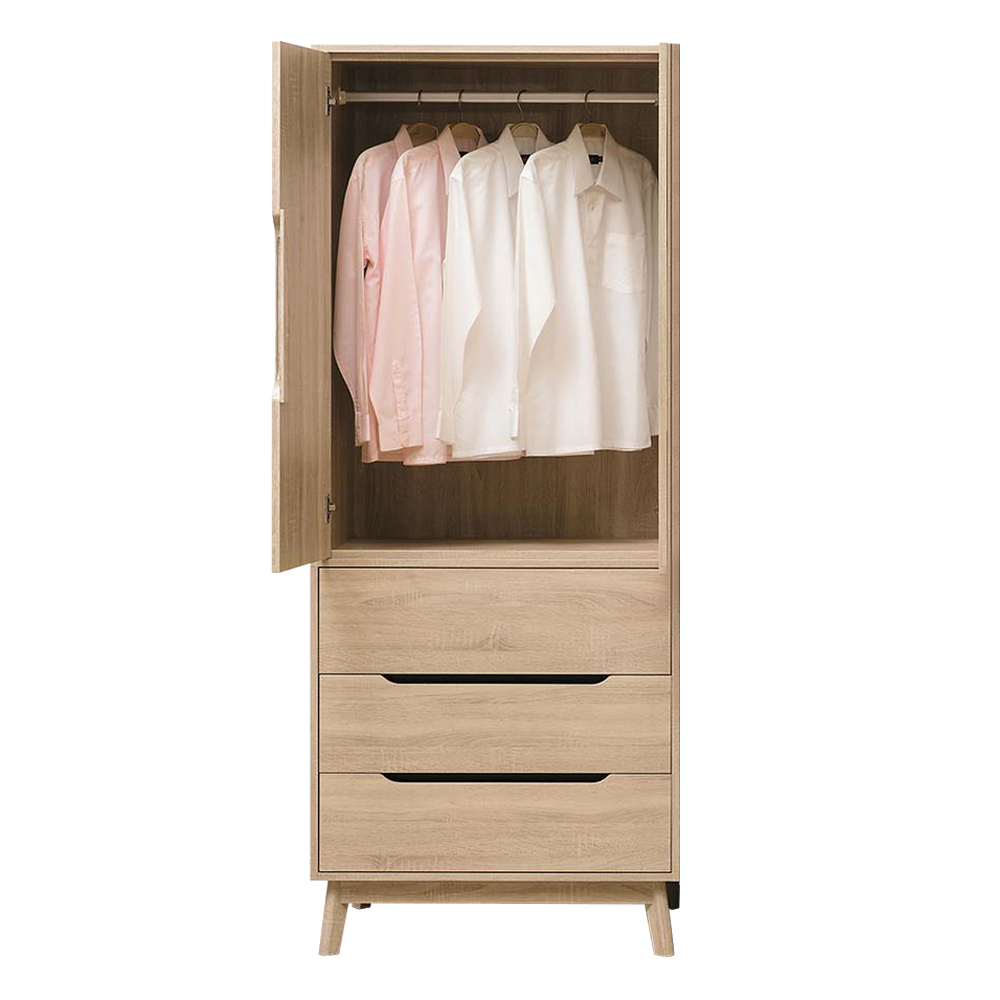 芬特2.7尺二門三抽衣櫃