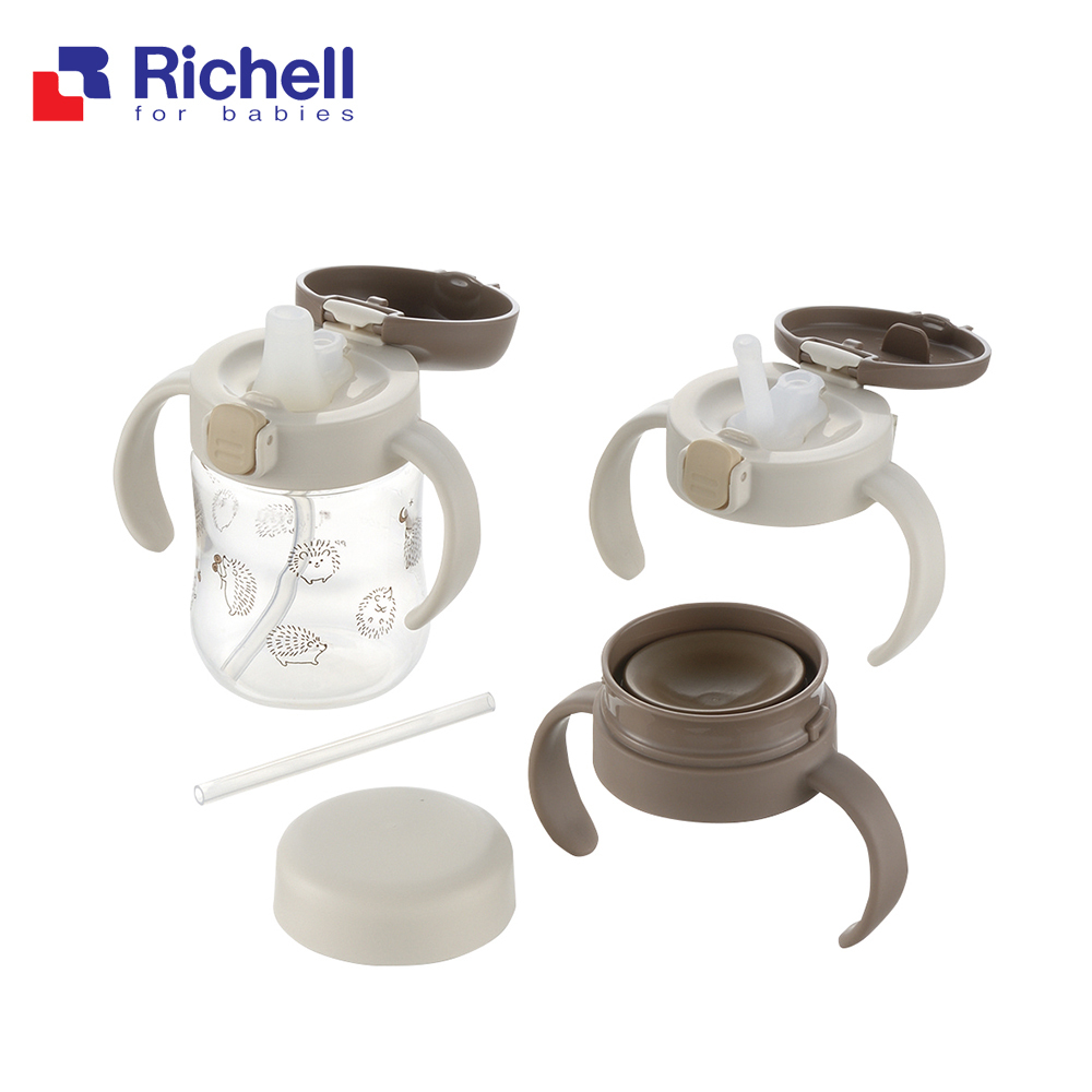 彌月禮【Richell 利其爾】TLI 三代 3階段水杯禮盒組 - 刺蝟同萌