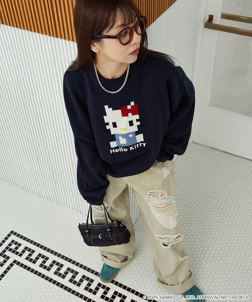 PUBLUX /  Hello Kitty Pixel Art Jacquard Knit