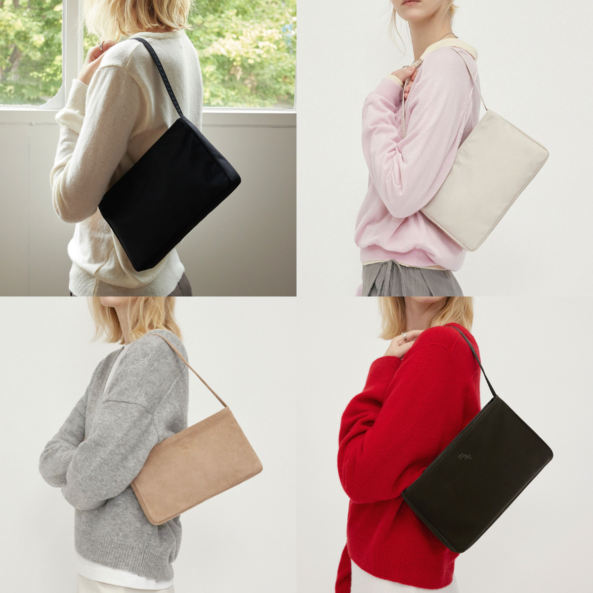 韓國mucu and ebony授權 韓系簡約時尚經典平底單肩包