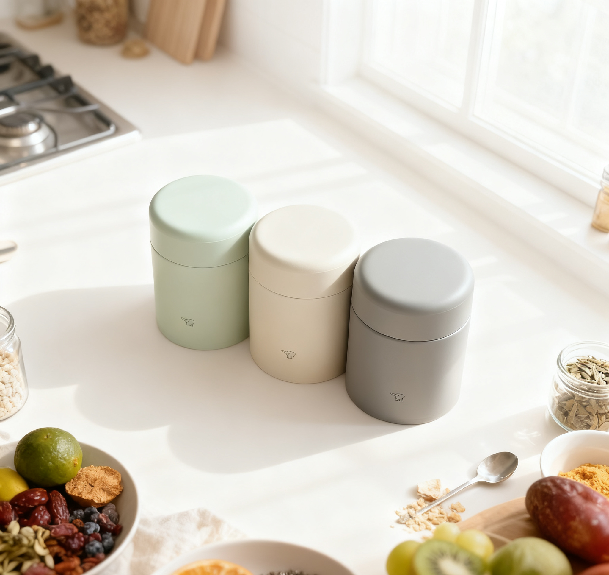 象印-  400mL不鏽鋼真空燜燒真空保溫瓶/保冷壼( 開心果綠/ 灰色/ 米色 )- SW-LA40