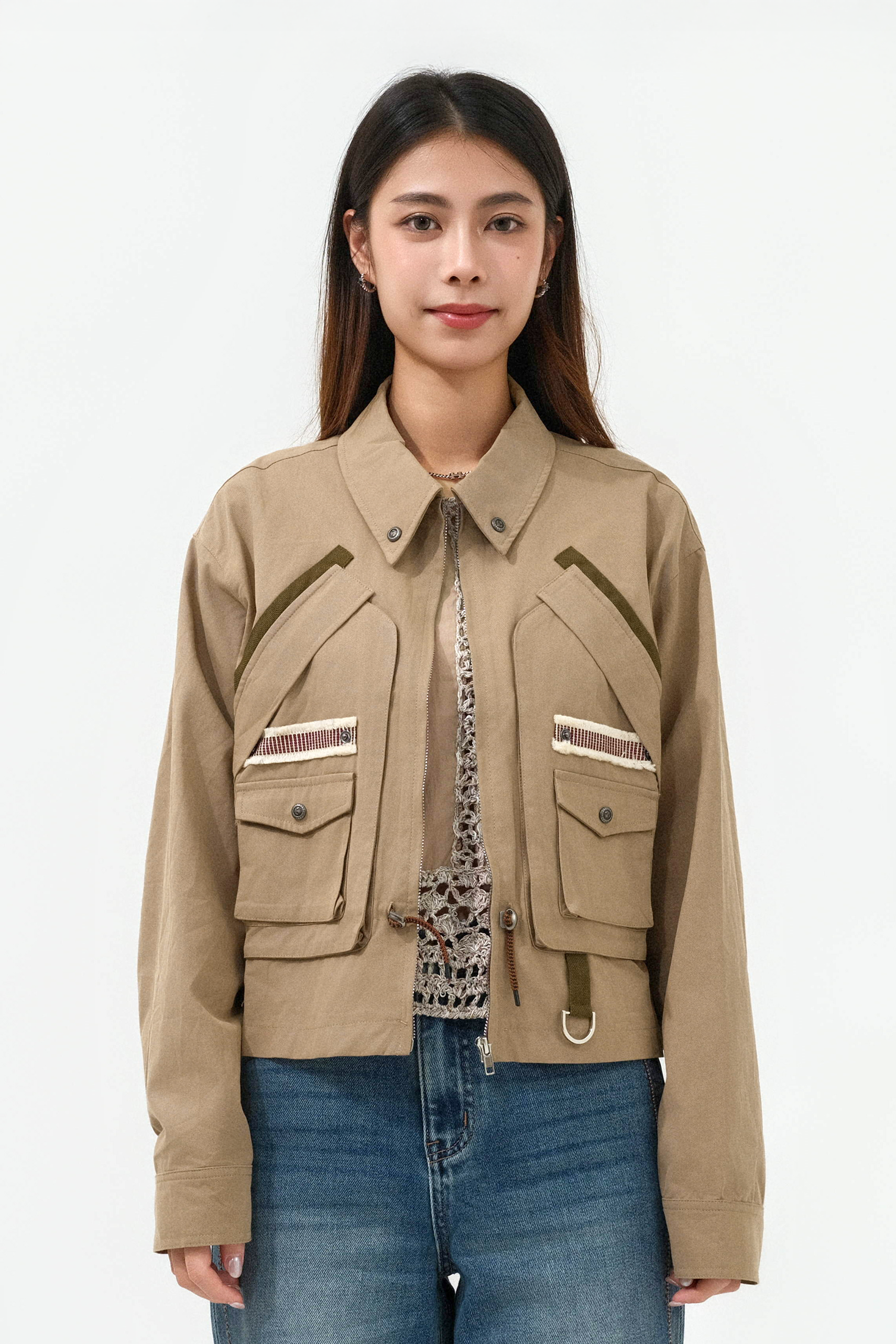 裝飾織帶工裝外套 (預購產品）