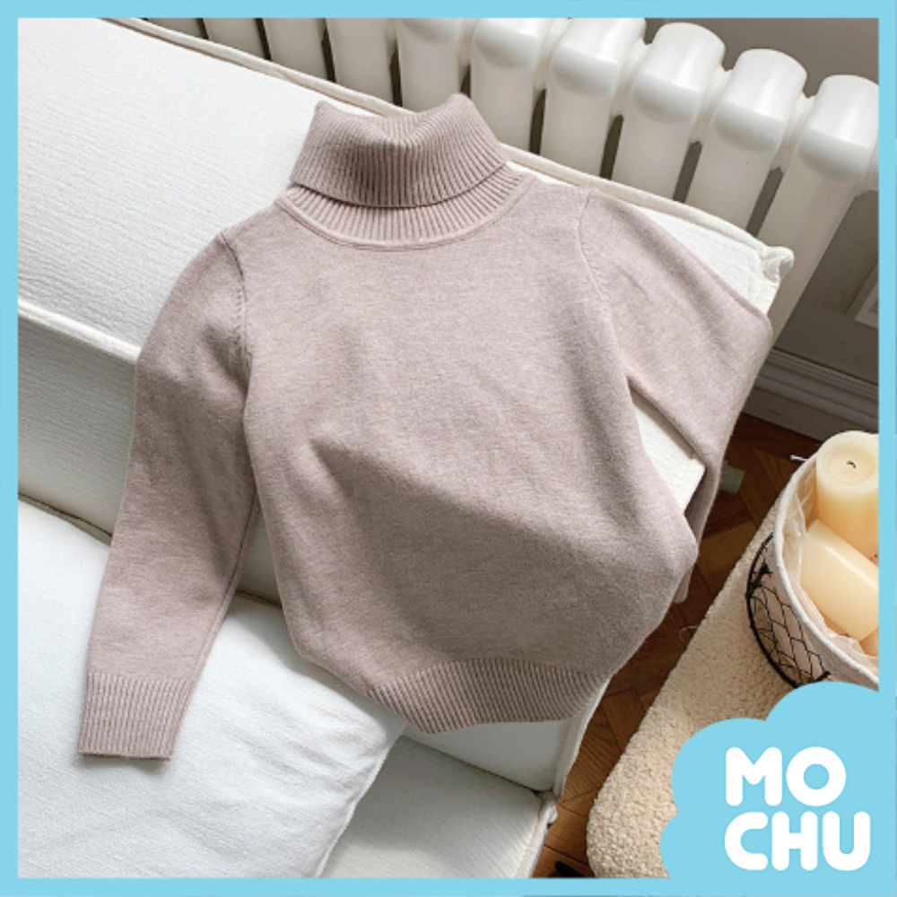 素面高領針織上衣(二色)