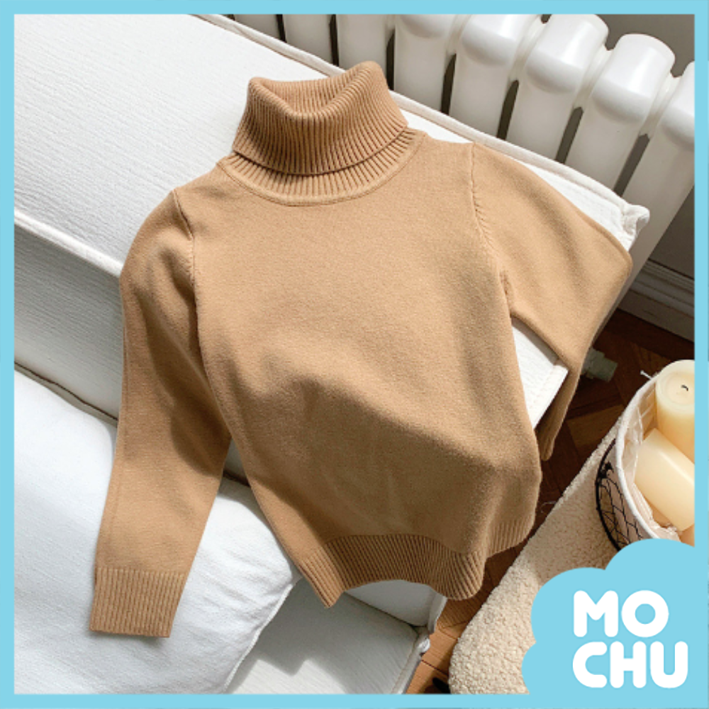 素面高領針織上衣(二色)