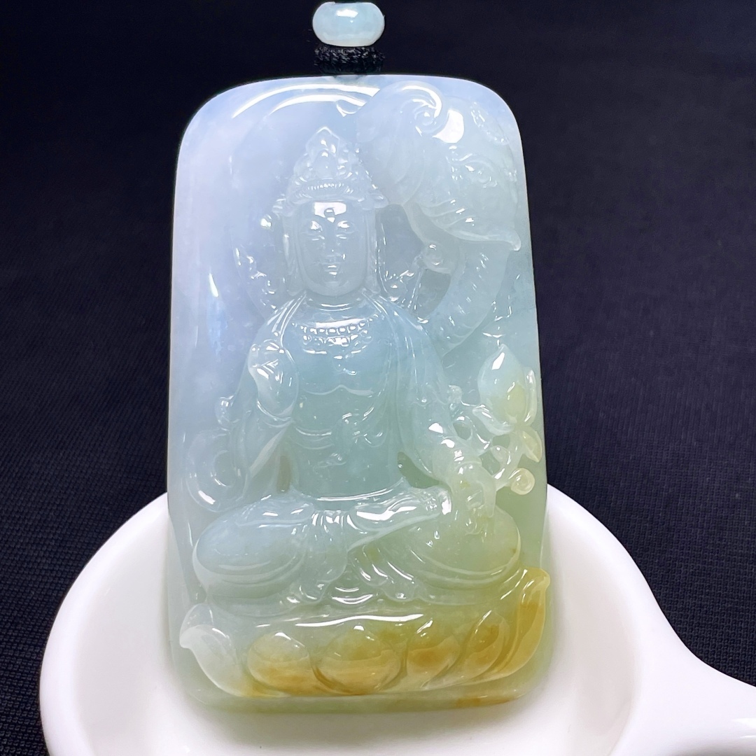 101342 翡翠普賢菩薩吊墜