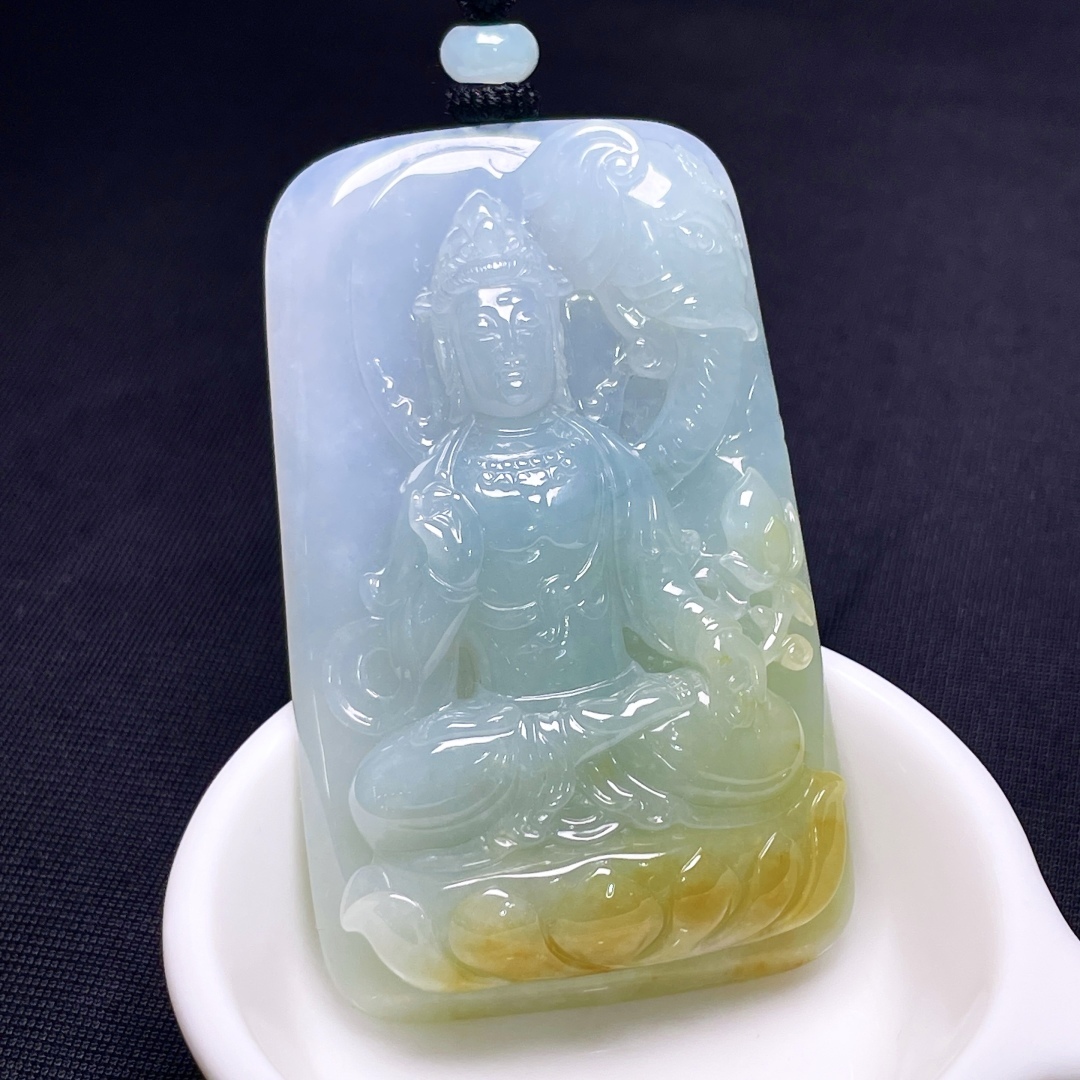 101342 翡翠普賢菩薩吊墜