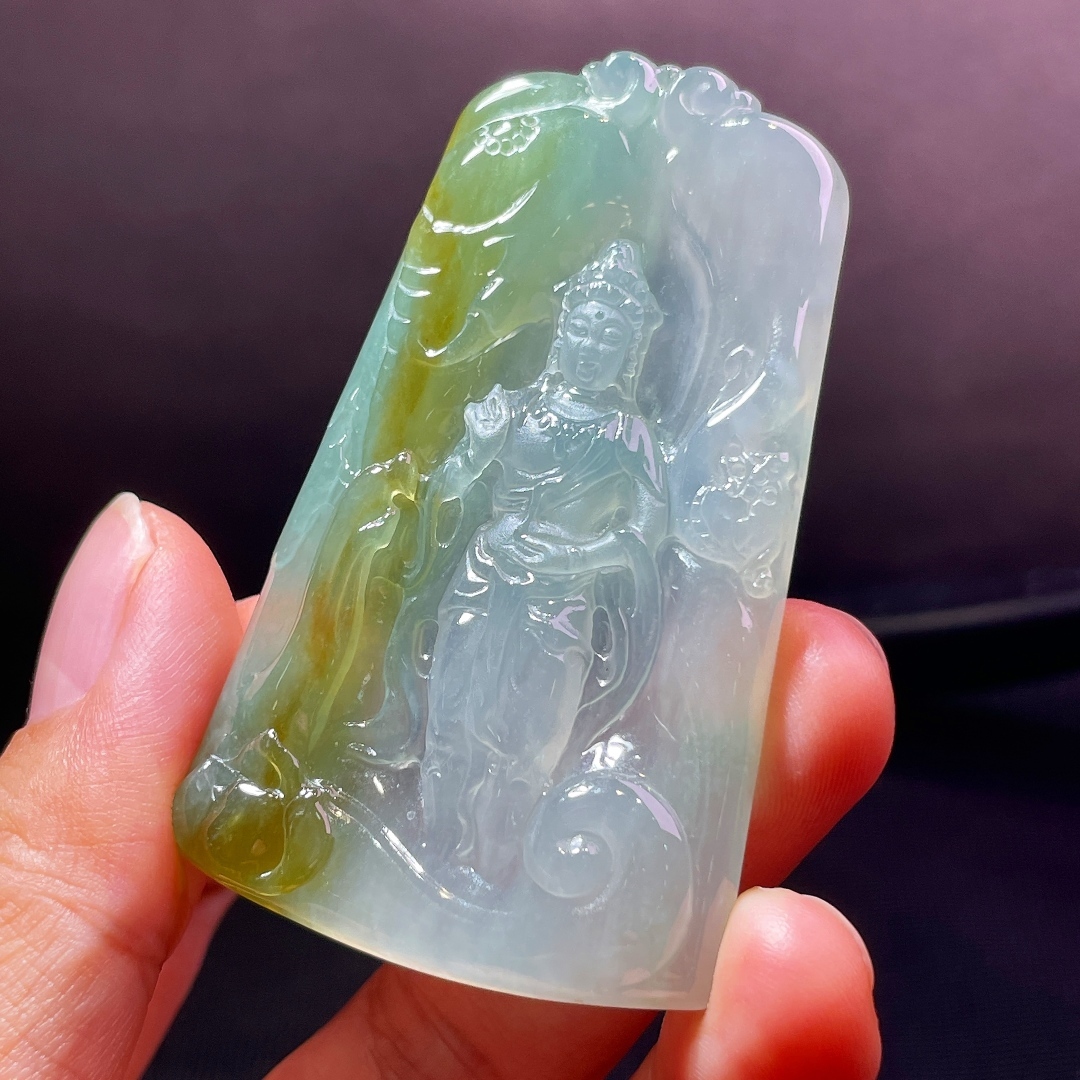 101343 翡翠普賢菩薩吊墜