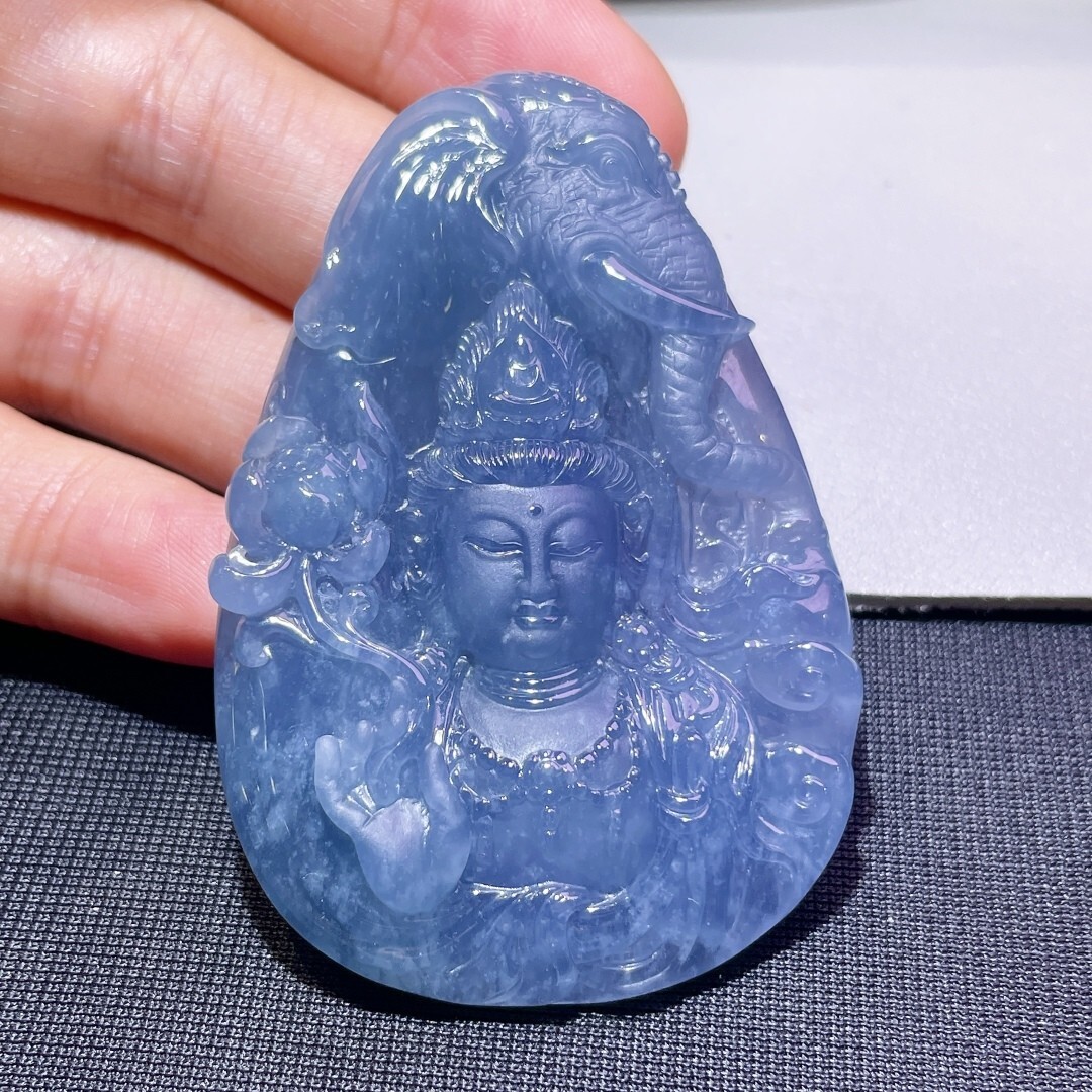 101344 翡翠普賢菩薩吊墜