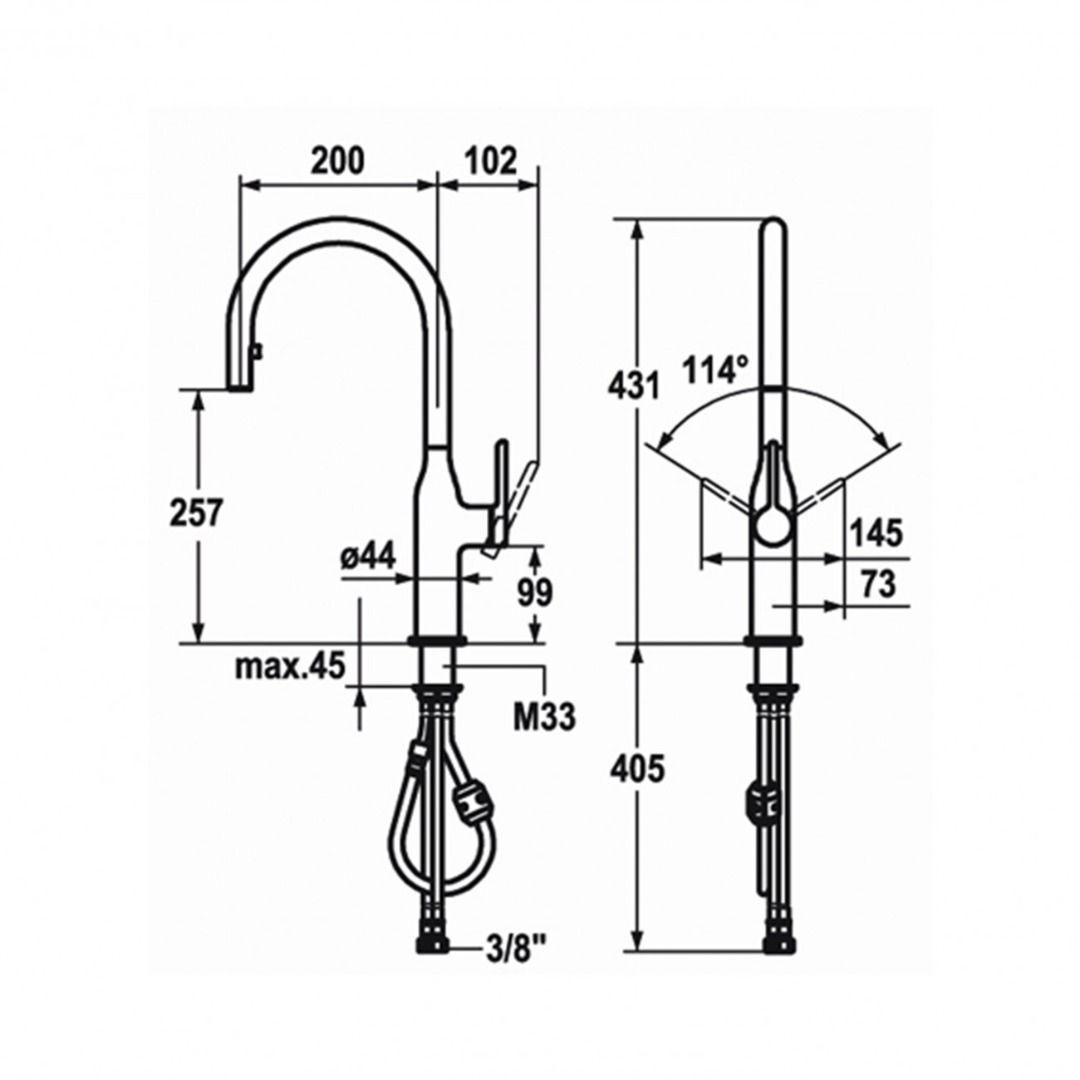特價貨品 KWC 拉出式廚房龍頭 10261102000FL