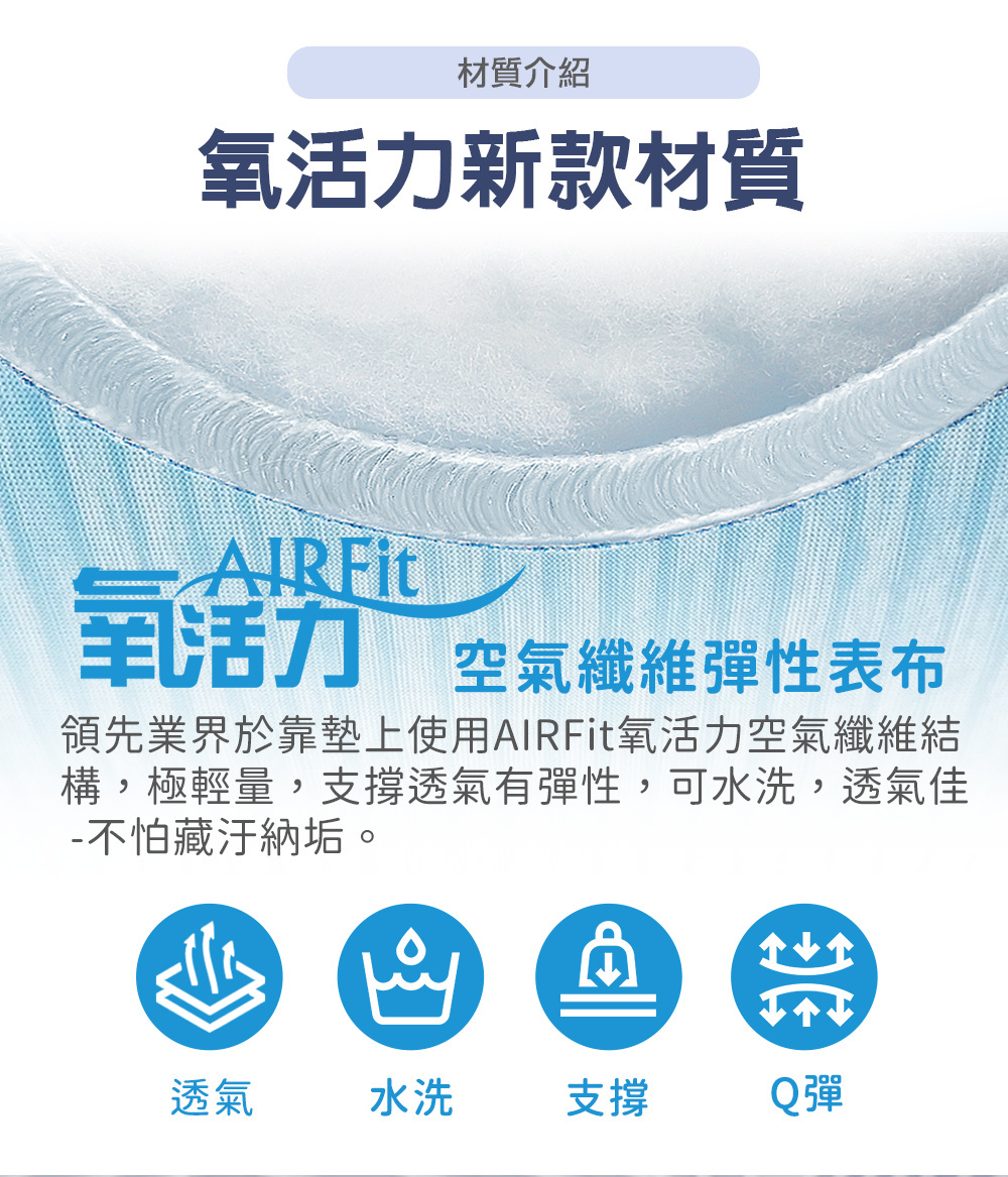 【日本旭川】AIRFit氧活力5in1人體工學輔助靠墊