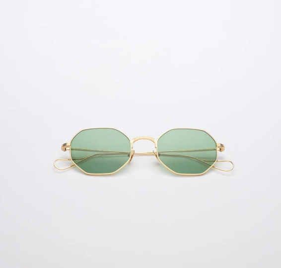 Vatic 1980 純正老金框復古設計 八角眼鏡 老金鏡框*湖水綠色鏡片 不銹鋼金屬鏡框