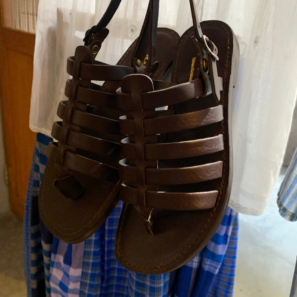 761 深咖馬皮 手工 羅馬涼鞋