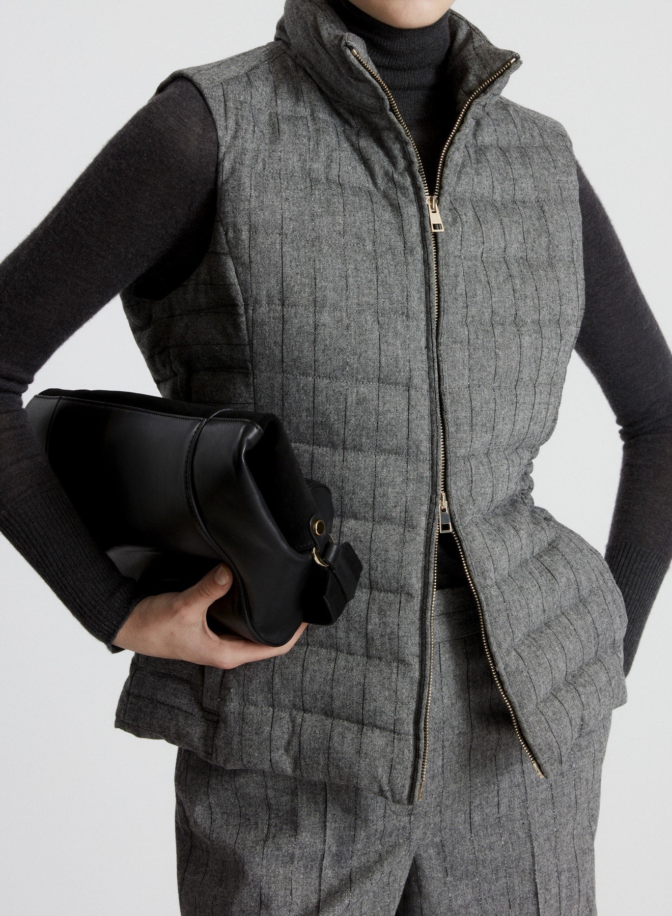 LORENA 條紋毛料收腰背心