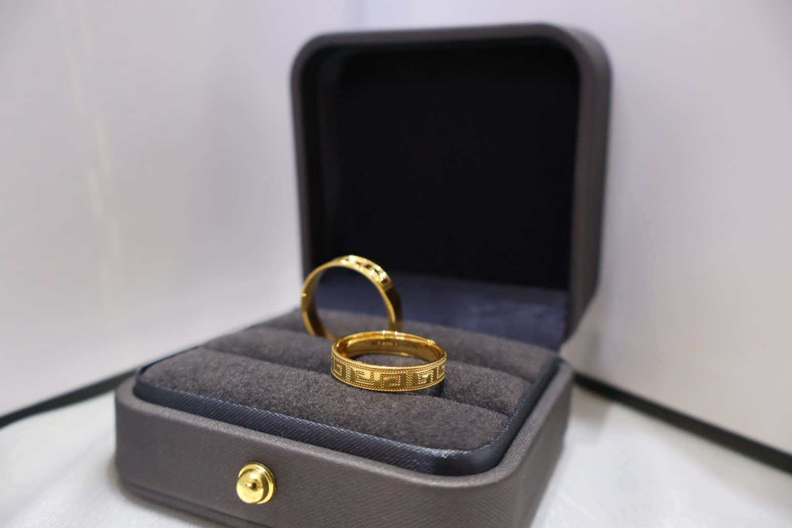 回紋珠邊金對戒