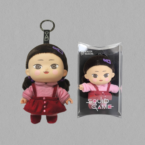 魷魚遊戲3 毛公仔匙扣 - 粉紅英熙娃娃