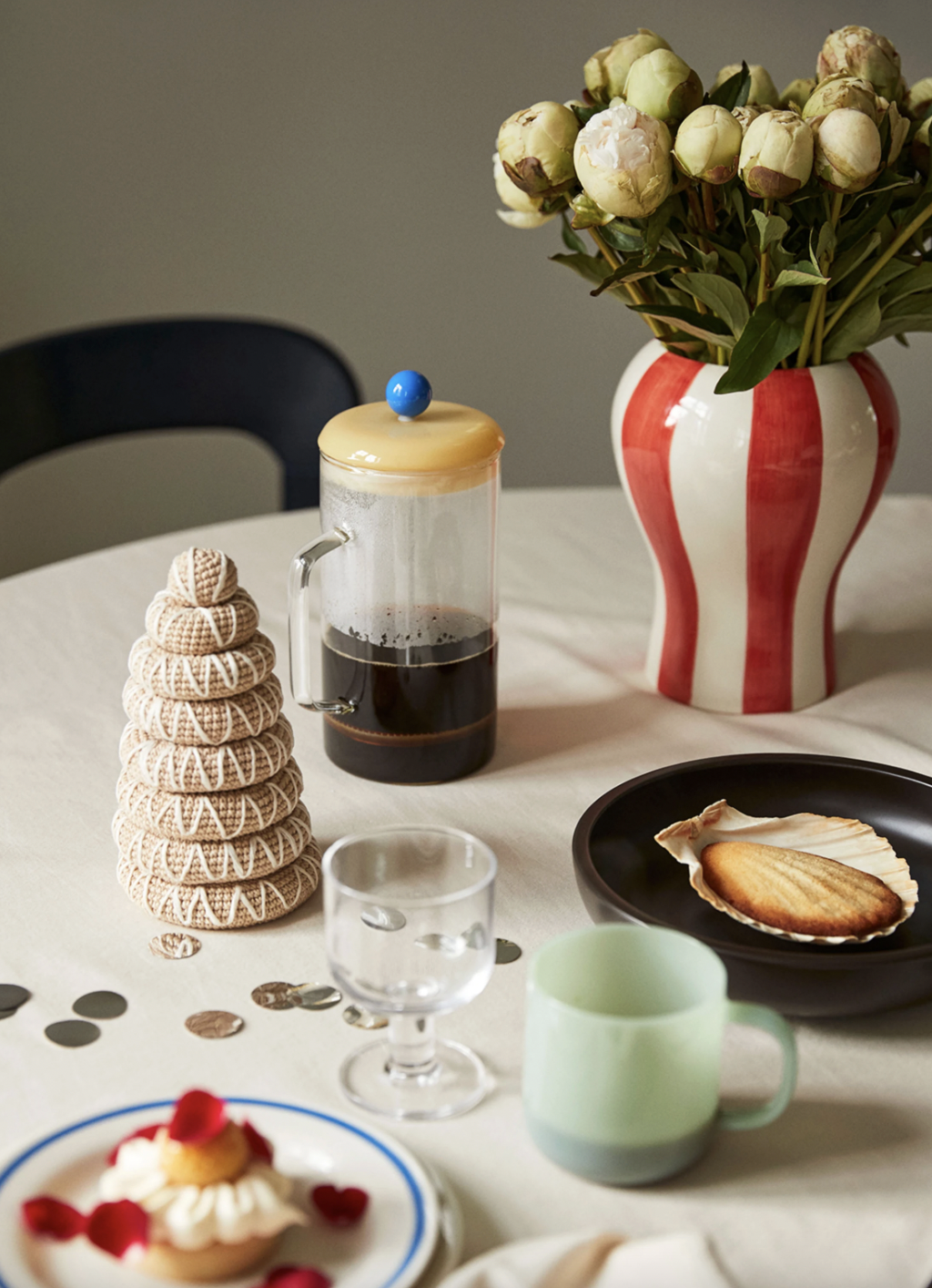 HAY Sobremesa小款花瓶 - 紅白條紋