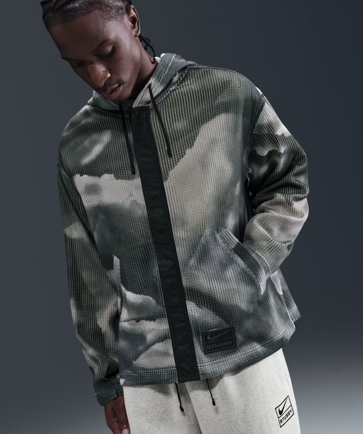 [Instock] Nike x Stüssy Ghillie Full-Snap Hoodie Camo | HQ8538-900