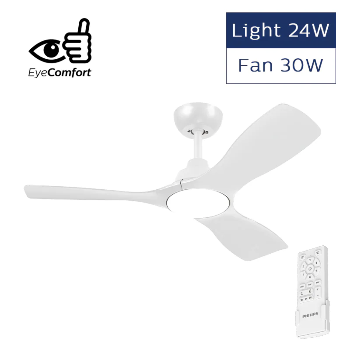 Philips Olas Fan ceiling 42' 30W+24W WH