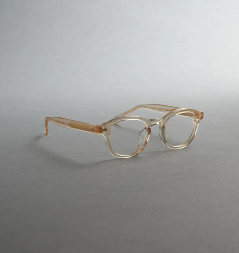 Vatic John 兩用波士頓鏡框 復古外掛式墨鏡 板材鏡框 - 香檳色 附漸層藍外掛式鏡片