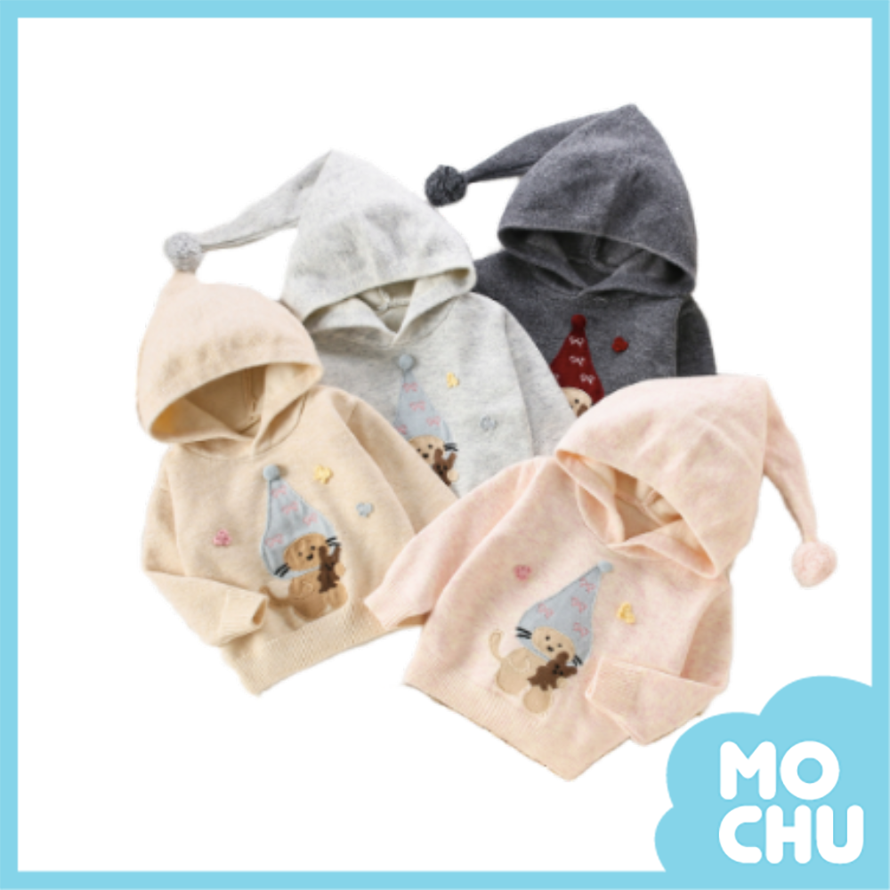 高帽小貓咪連帽針織上衣(四色)