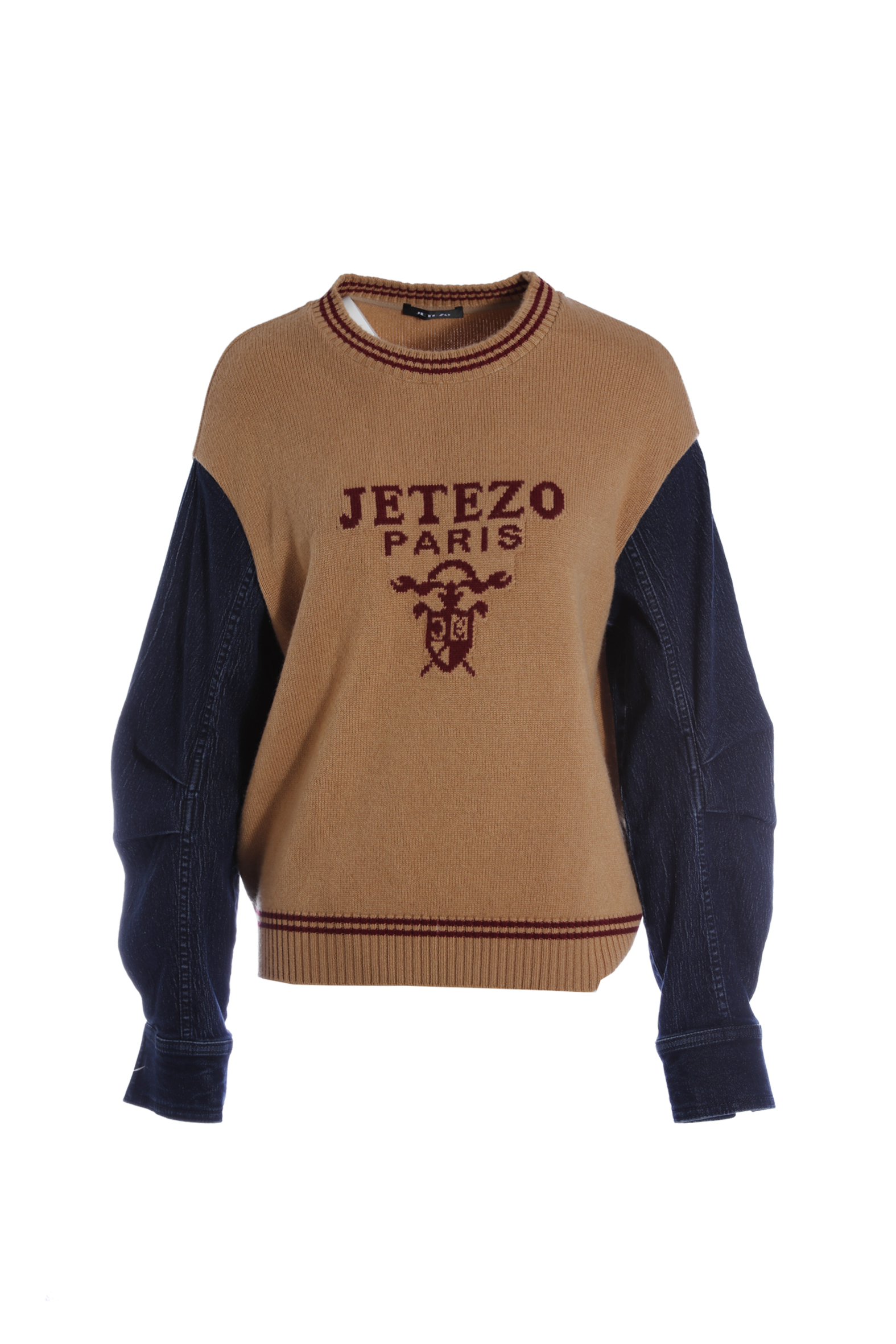 BE15213A1 巴黎學院 JE PARIS 拼接針織上衣