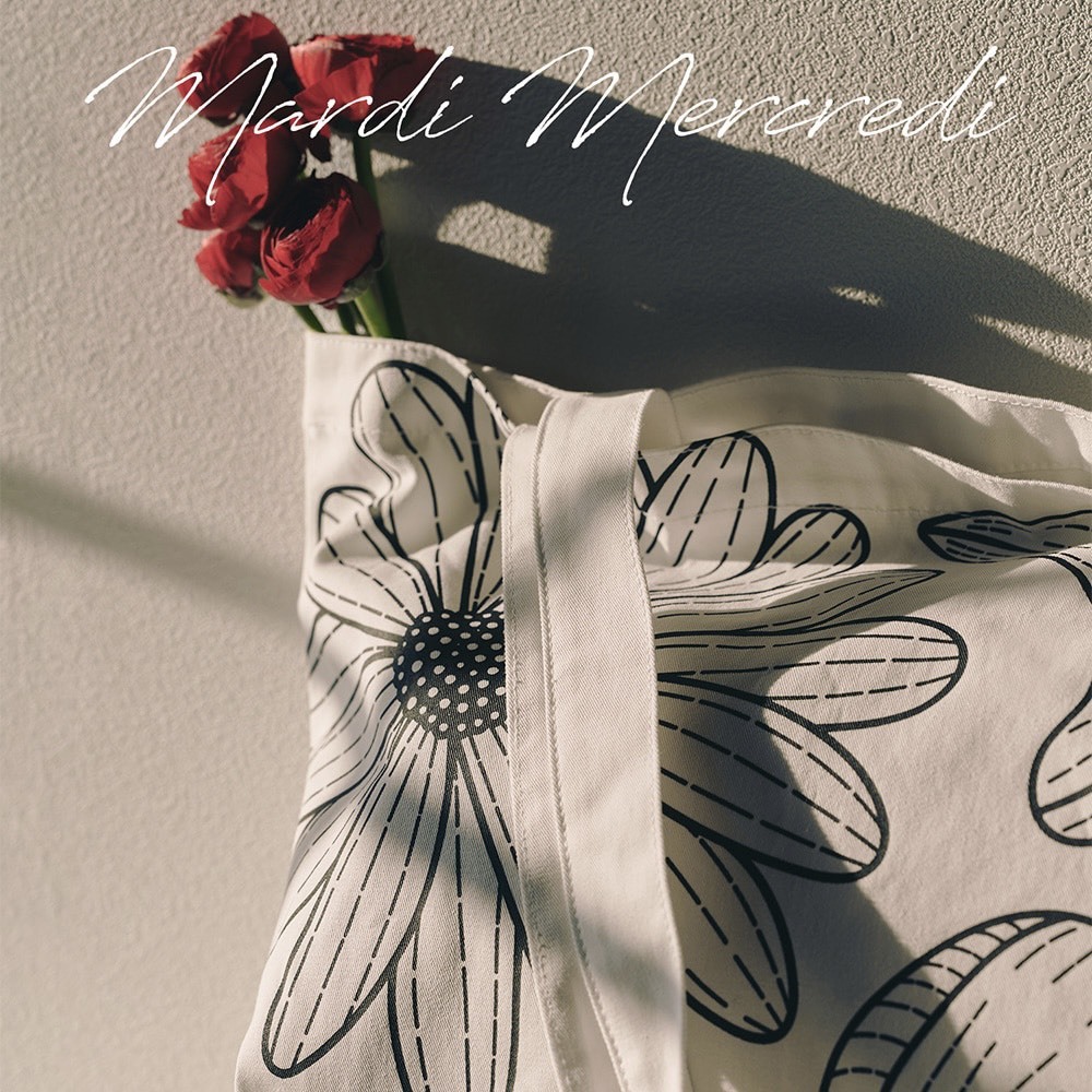 韓國｜MARDI MERCREDI CANVAS BAG TRIPLE FLOWER 帆布包