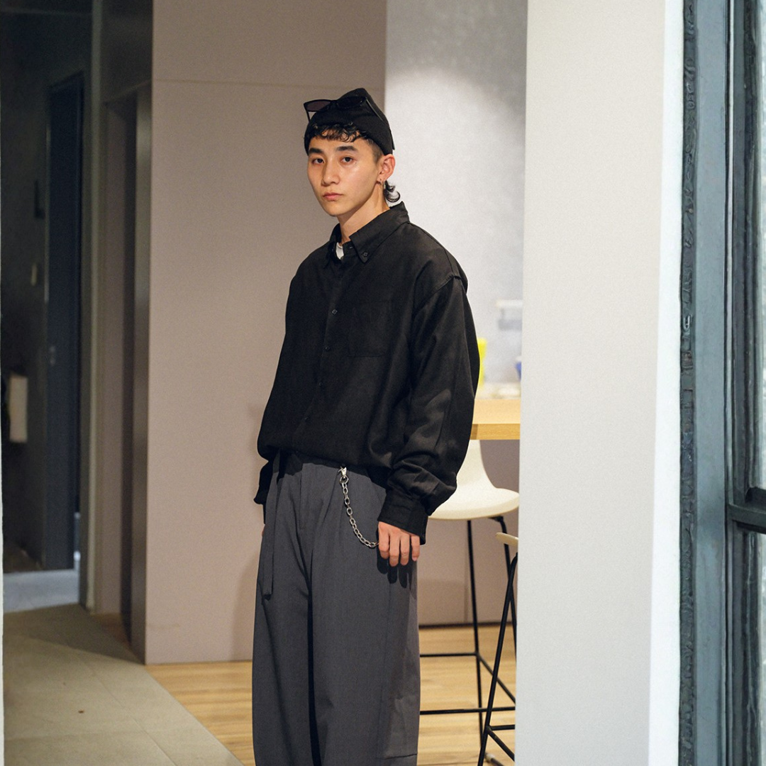 天絲透氣微寬廓形短版襯衫