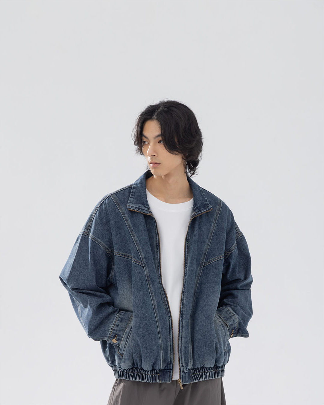 Men's Vintage Washed Denim Jacket M/L【02050346】in stock+pre-order
