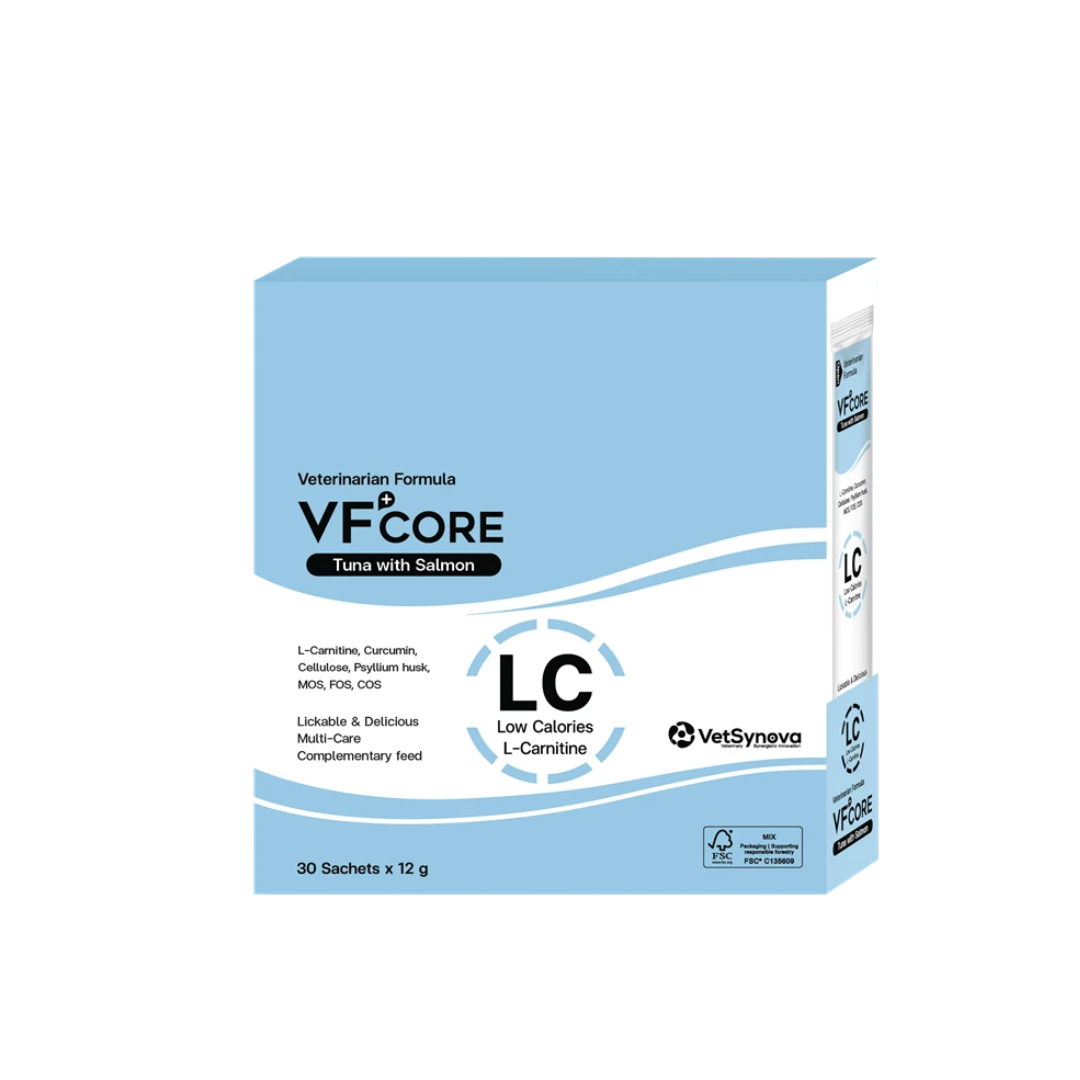 VF+CORE - LC 低卡路里左旋肉鹼助燃脂肪-貓咪吞拿魚配三文魚肉泥  (12克 x 30包 )