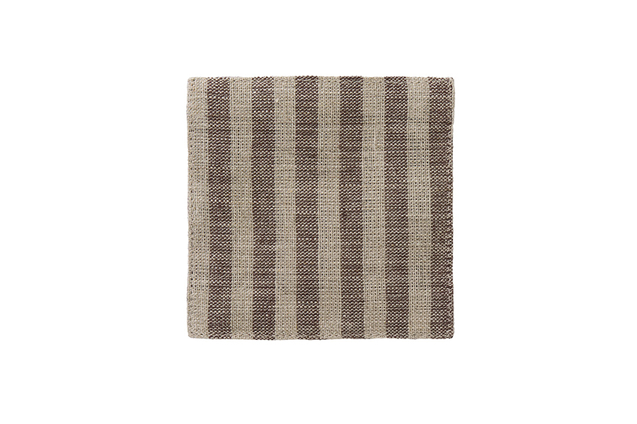 fog linen work - 亞麻杯墊／復古褐孟加拉條紋