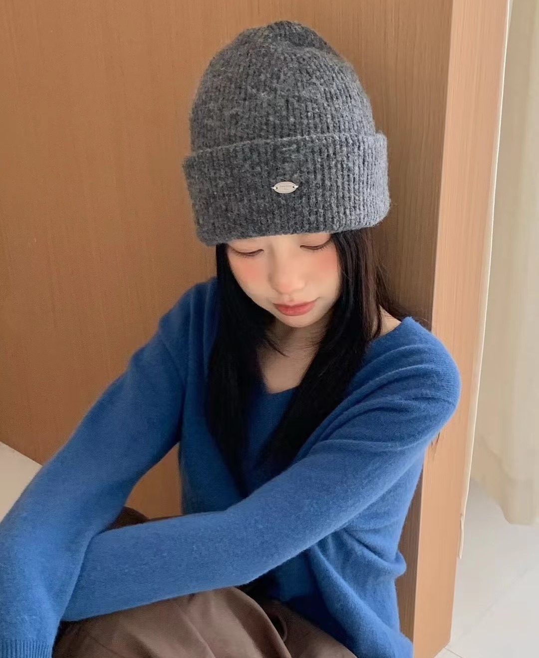 小鐵牌針織毛帽