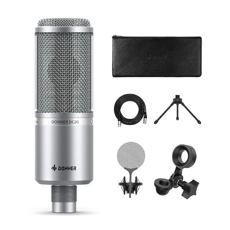 Donner DC-20 電容式麥克風 附防震架、防噴罩、XLR 麥克風線與收納袋