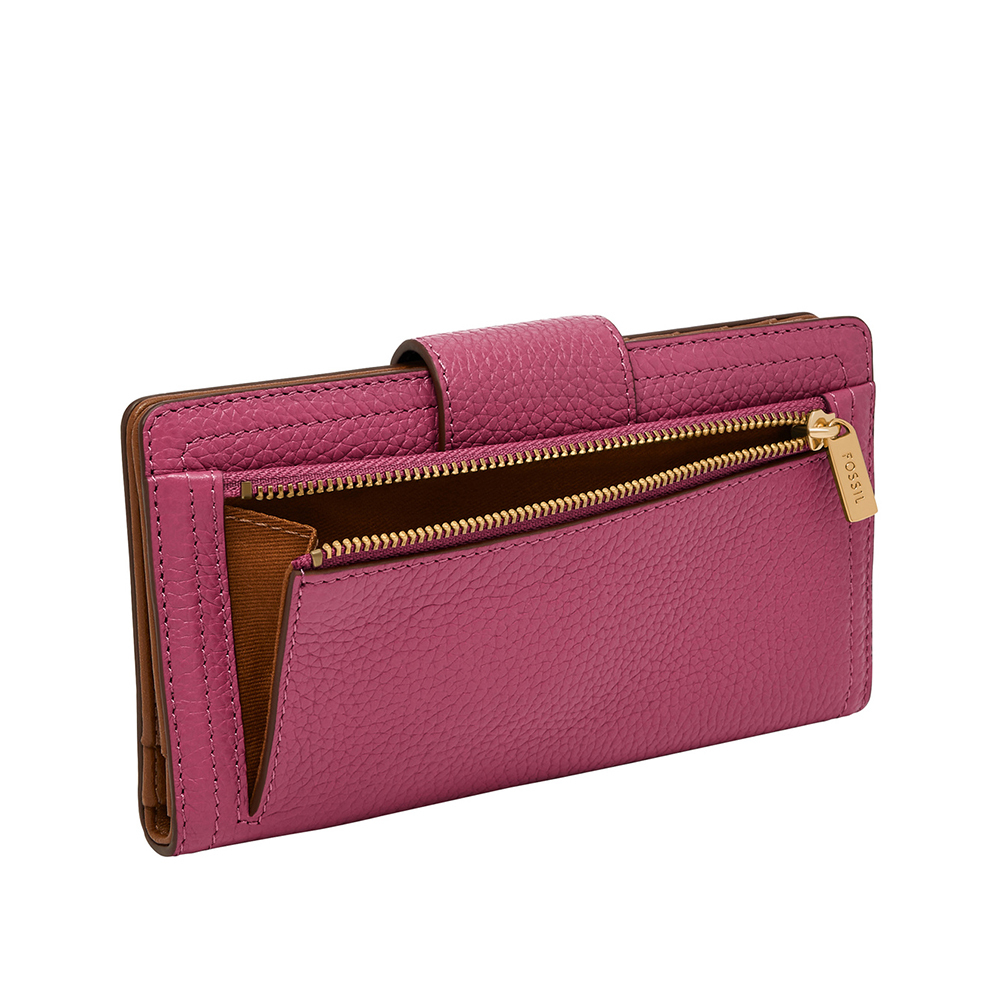 Logan 真皮扣式RFID防盜中長夾 (多色可選)