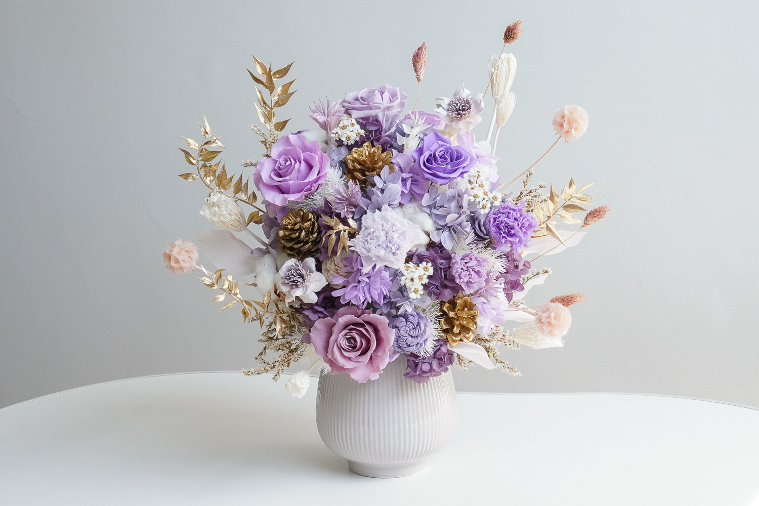 莫內的紫色花園,紫色永生花開幕盆花推薦,升遷送花推薦,特3