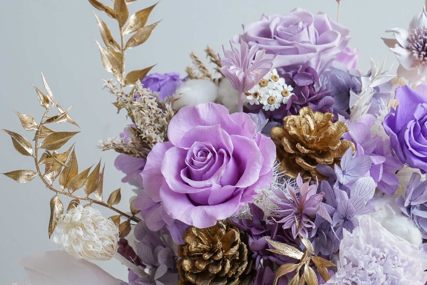 莫內的紫色花園,紫色永生花開幕盆花推薦,升遷送花推薦,特寫2