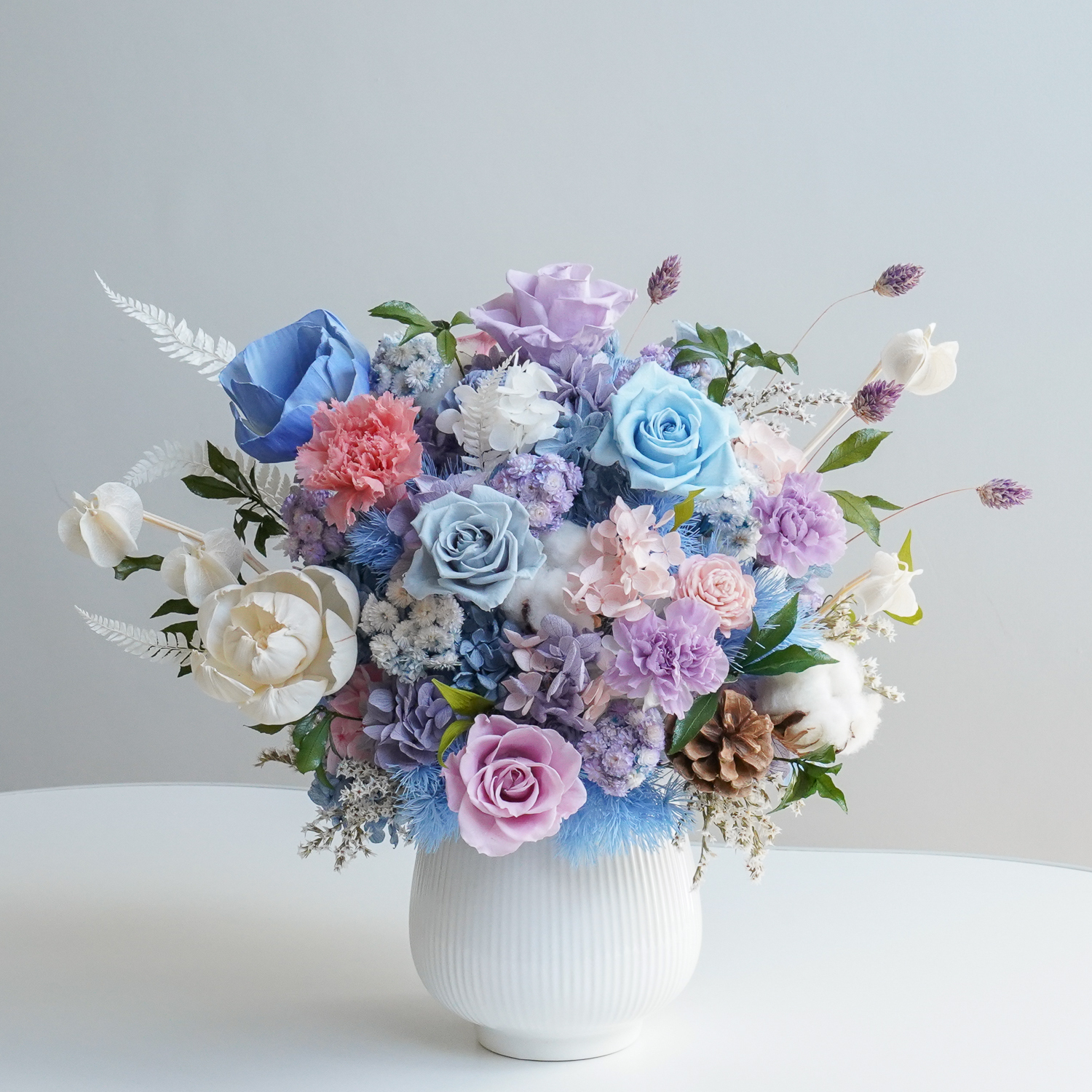 永生花盆栽,大型永生花馬卡龍系列作品