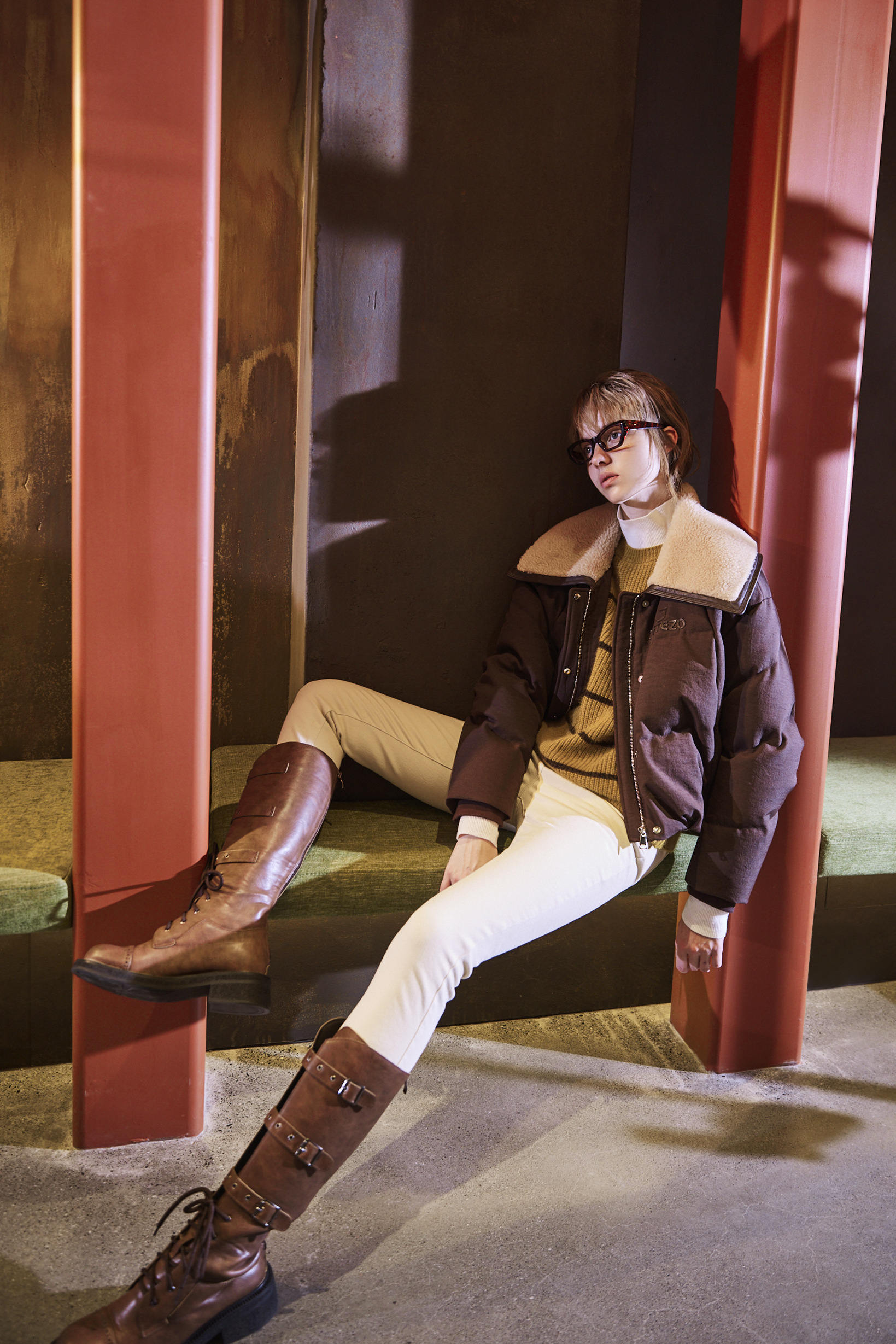 BE15220A1 巴黎暖棕經典條紋針織毛衣