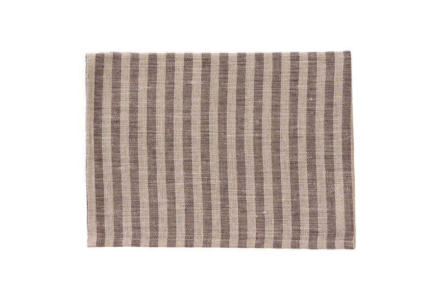 fog linen work - 亞麻抹布 / 復古褐孟加拉條紋