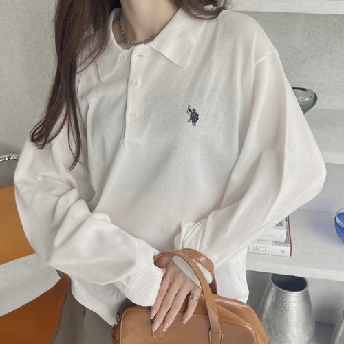 U.S. POLO ASSN. x Ada 針織 薄長袖 POLO衫 秋季獨家 上衣 86867599