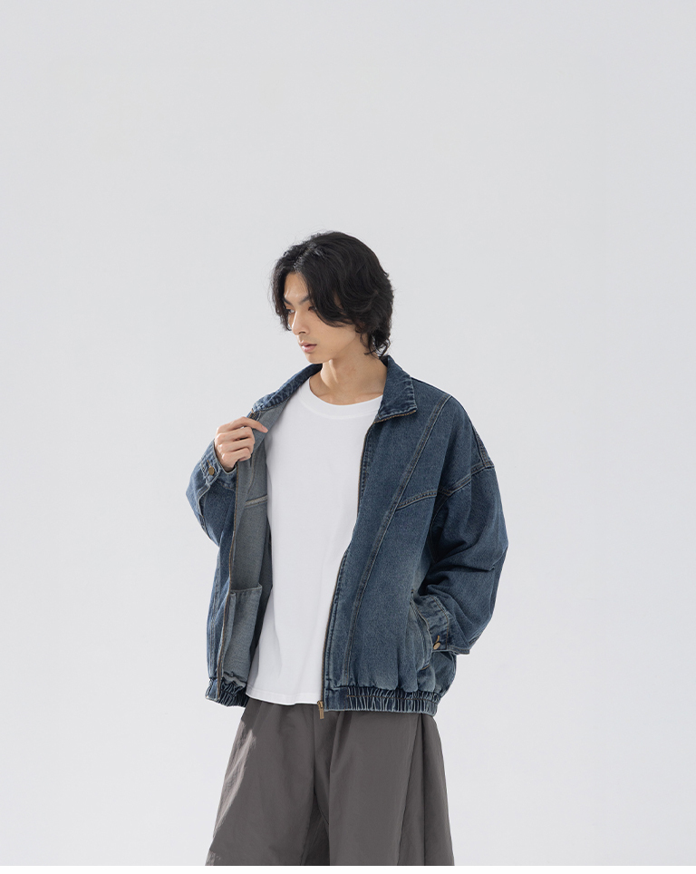 Men's Vintage Washed Denim Jacket M/L【02050346】in stock+pre-order