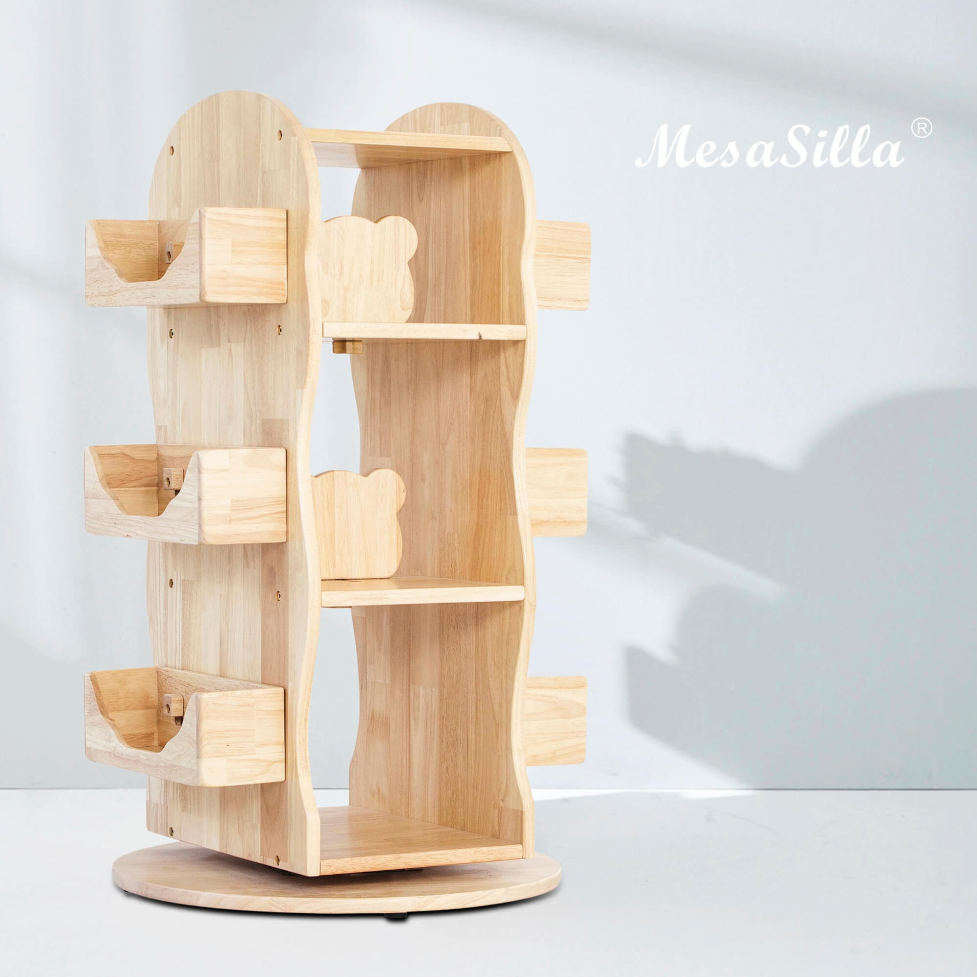 專利實木旋轉書櫃