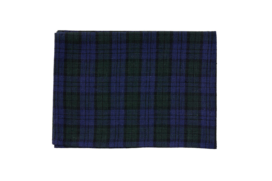 fog linen work - 亞麻抹布 / 深綠底深藍線蘇格蘭格紋